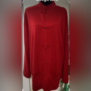 Shanghai Tang Red Cashmere Blend Garment size XL